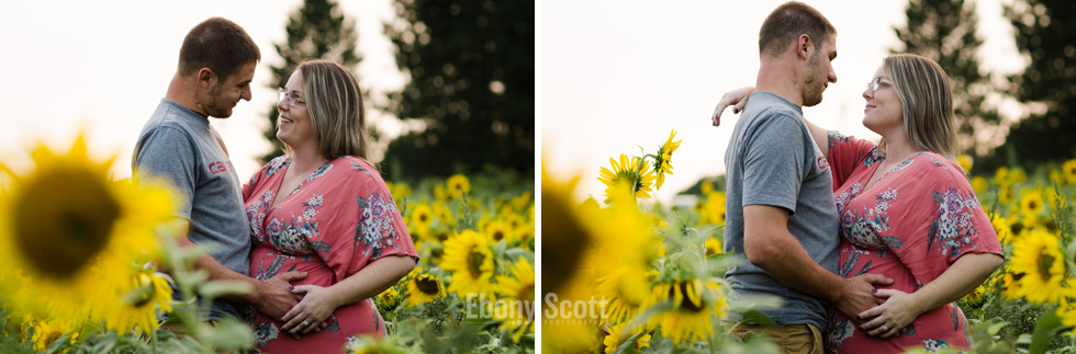 Woodstock New Brunswick Maternity Session with Sunflowers